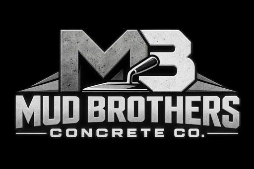 Mud Brothers Concrete Co. silver concrete logo